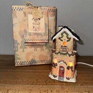 Amy Greer Crazy Mountain Village House Christmas Flower Shop Ceramic Lighted